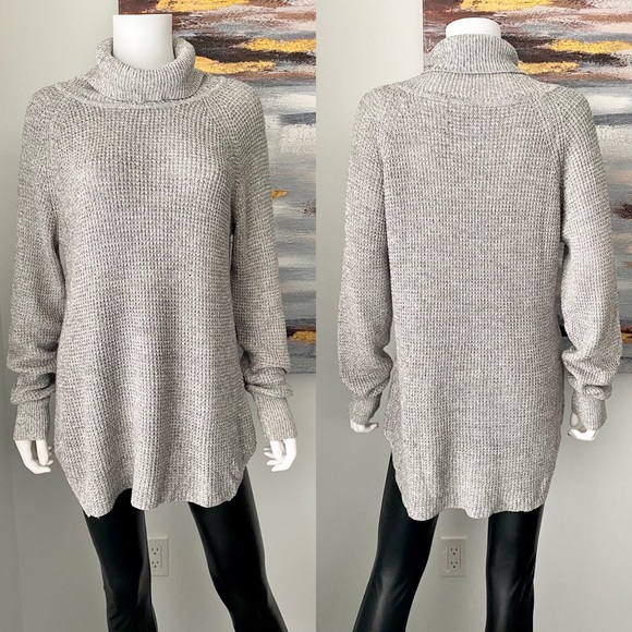 Cowl Neck Knit Tunic Sweater - Picture 3 of 13